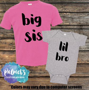 Sibling Shirts-Matching Sibling Shirts-Fun Sibling Shirts-Cute Sibling Shirts-Big Sister Shirt-Little Brother Shirt-lil bro tee-Big sis tee